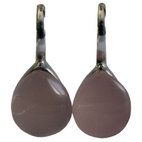 Boucles d'oreilles Calcédoine Argent 925 Bombées