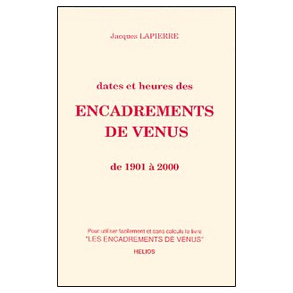 Dates et heures des encadrements de Vénus