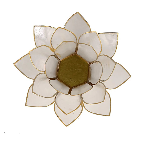 Eclairage d’ambiance Lotus blanc or -- 13.5 cm