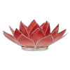 Eclairage ambiance Lotus rouge bords argent -- 13.5 cm