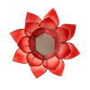 Eclairage ambiance Lotus rouge bords argent -- 13.5 cm