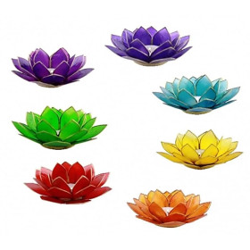 Eclairage ambiance Lotus  Chakra bords dorés -- 13.5cm