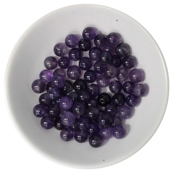 Perles Améthyste 6 mm - Sachet de 66 perles