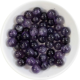 Perles Améthyste 8 mm - Sachet de 50 perles