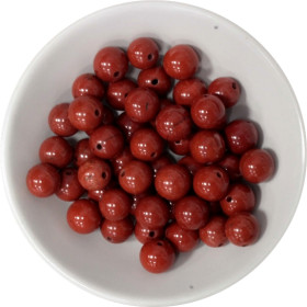 Perles Jaspe Rouge 8 mm - Sachet de 50 perles
