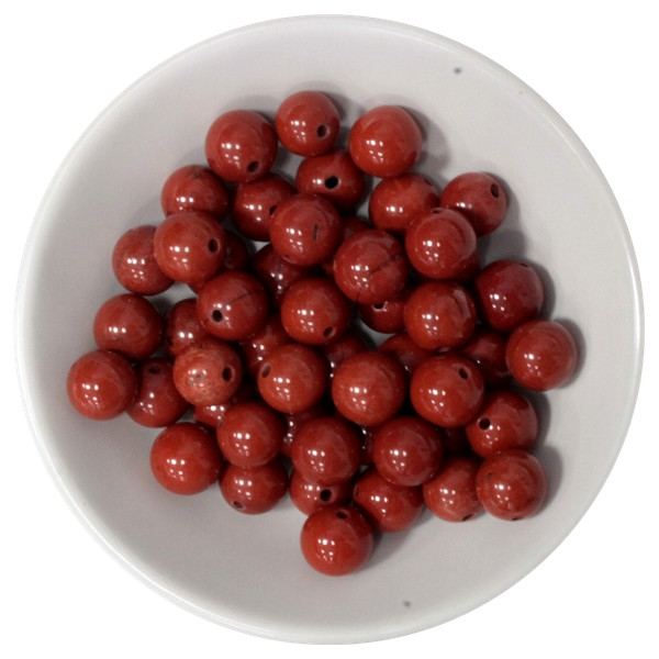 Perles Jaspe Rouge 8 mm - Sachet de 50 perles