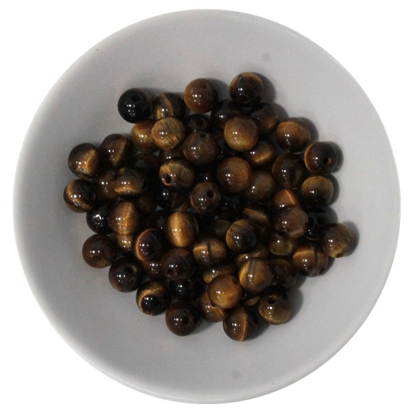 Perles Oeil de Tigre 6 mm - Sachet de 66 perles