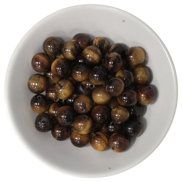 Perles Oeil de Tigre 8 mm - Sachet de 50 perles