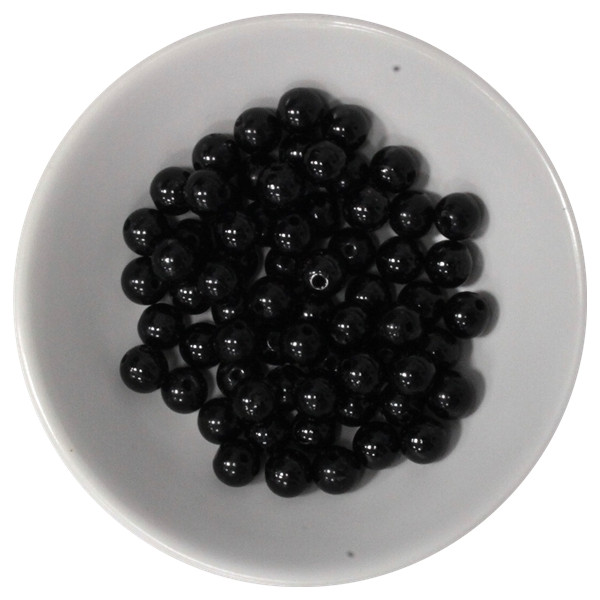 Perles Tourmaline Noire 6 mm - Sachet de 66 perles