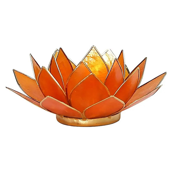 Eclairage Lotus 2° Chakra orange & or -- 13.5 cm