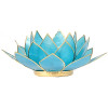 Eclairage  Lotus 5° Chakra bleu & or -- 13.5 cm