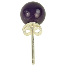 Emballé par 3, Boucles dâoreille Améthyste clou argent 925 -- 0.6 cm