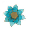 Eclairage  Lotus 5° Chakra bleu & or -- 13.5 cm