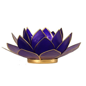 Eclairage  Lotus 6° Chakra indigo & or -- 13.5 cm