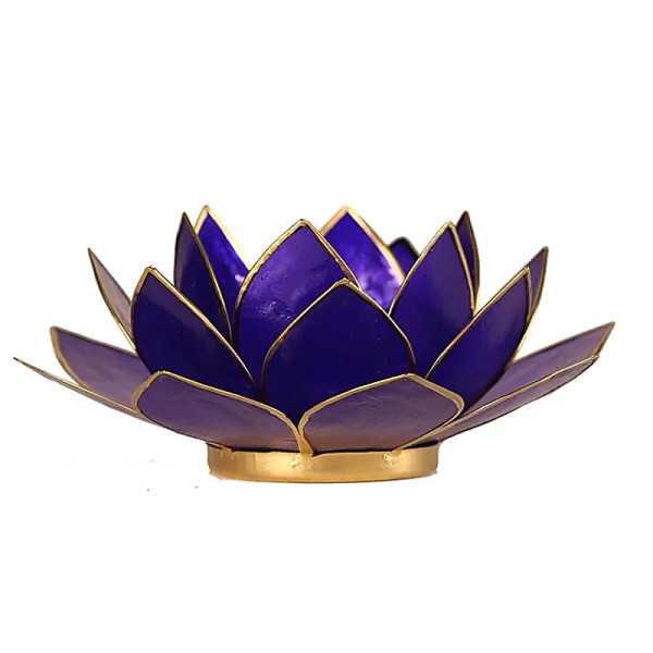 Eclairage  Lotus 6° Chakra indigo & or -- 13.5 cm