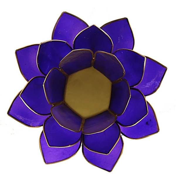 Eclairage  Lotus 6° Chakra indigo & or -- 13.5 cm