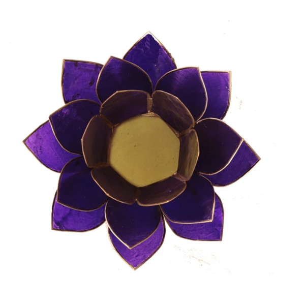 Eclairage Lotus 7° Chakra violet & or -- 13.5 cm