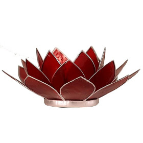 Eclairage Lotus 1° chakra rouge/argent -- 13.5 cm