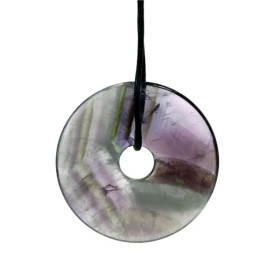 Pendentif donut améthyste sans cordon -- 4 cm