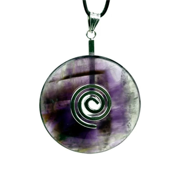 Pendentif donut améthyste sans cordon -- 4 cm