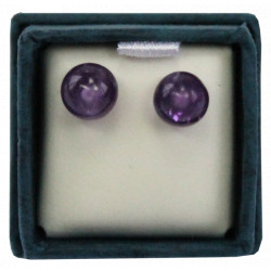 Boucles d'oreilles perles d'améthyste - 6 mm