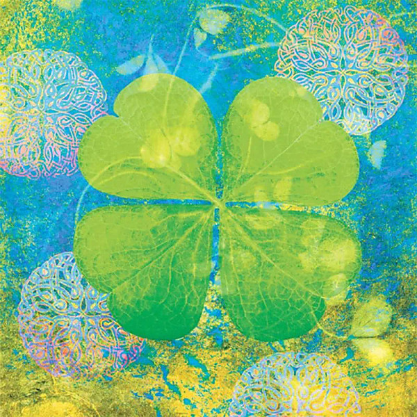 Emballé par 10, Carte de voeux Good Luck -- 14x14 cm