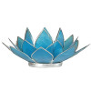 Eclairage  Lotus 5° chakra bleu & argent -- 13.5 cm