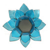 Eclairage  Lotus 5° chakra bleu & argent -- 13.5 cm