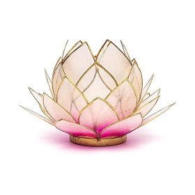 Eclairage d’ambiance Lotus rose bord or grand -- 15x10,5 cm