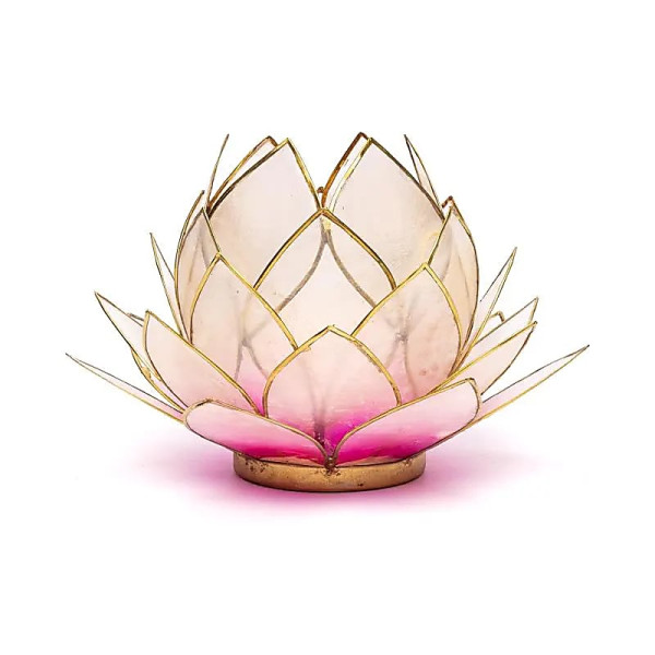 Eclairage d’ambiance Lotus rose bord or grand -- 15x10,5 cm