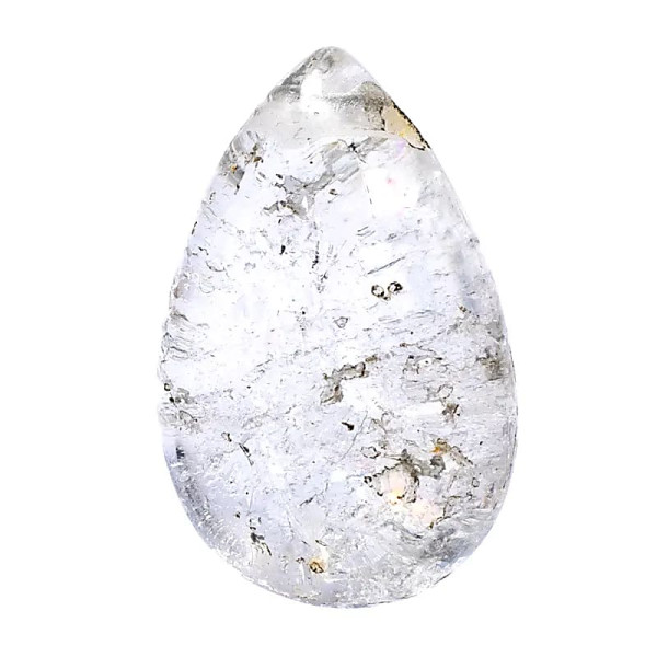 Pendentif cristal de roche foré lisse -- 2.5-3.5 cm