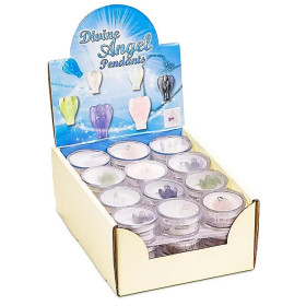 Emballé par 36, SET de 36 pendentifs Anges de Pierre + présentoir -- 2.5 cm