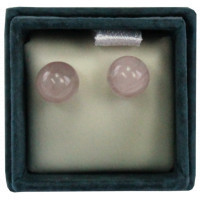 Boucles d'oreilles perles de quartz rose - 6 mm