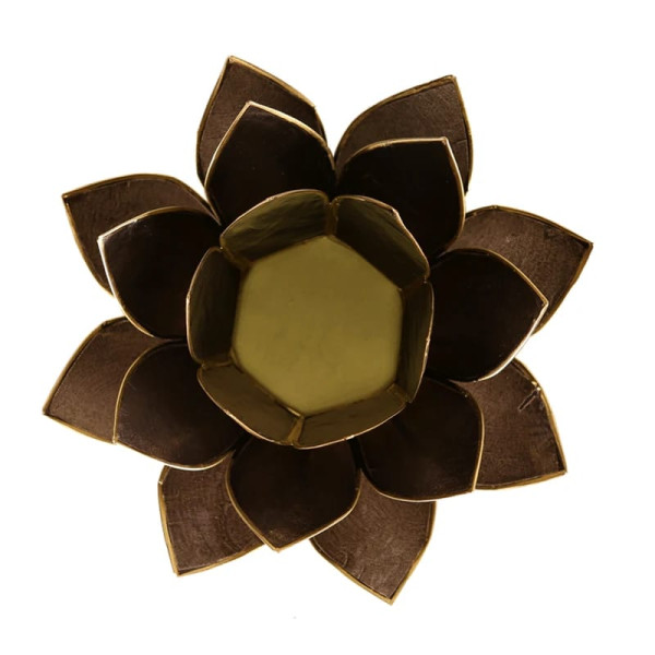 Eclairage Lotus noir foncé bord noir -- 13.5 cm