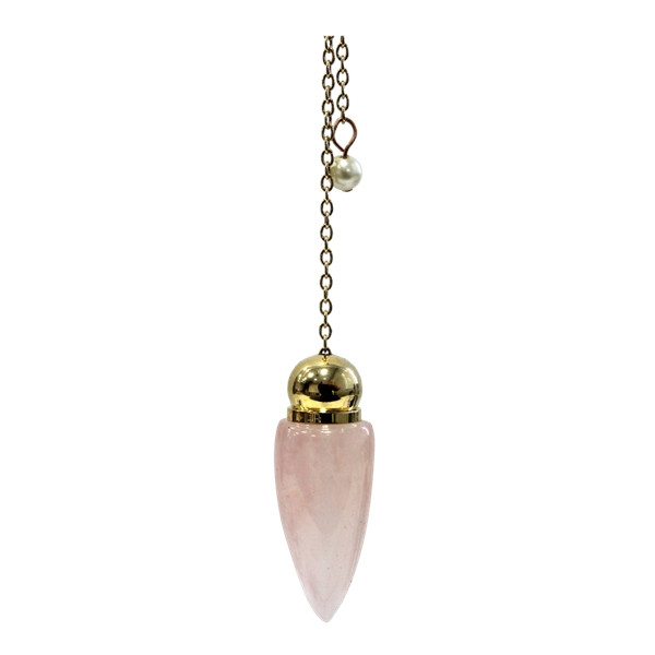 Pendule Pointe Polie en Quartz Rose