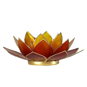 Eclairage Lotus 3 couleurs bordure dorée -- 13.5 cm