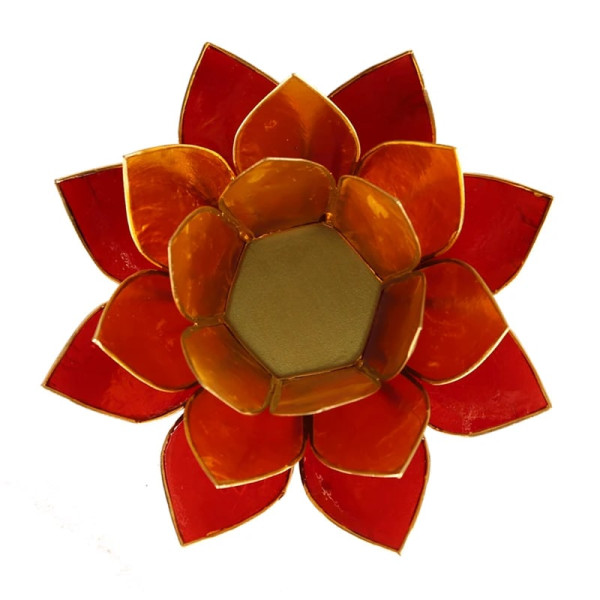 Eclairage Lotus 3 couleurs bordure dorée -- 13.5 cm
