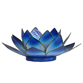 Bougeoir Lotus bleu -- 13.5 cm
