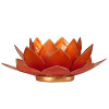 Bougeoir Lotus rose-orange bord or -- 13.5 cm