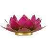 Bougeoir Lotus vert-rose bord or -- 13.5 cm
