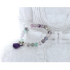 Bracelet Fluorite Perles rondes 8 mm Pompon et Lotus