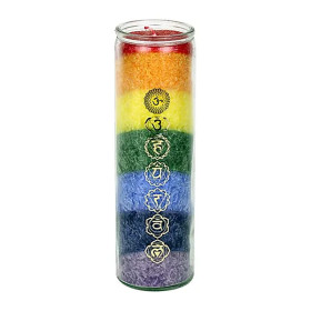 Bougie des 7 chakras aux huiles essentielles -- 21x6.5 cm
