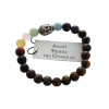 Bracelet 7 Chakras Oeil de tigre Perles rondes 8 mm Bouddha