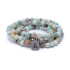 Mala  en Amazonite - élastique - avec Bouddha -- 0.8 cm