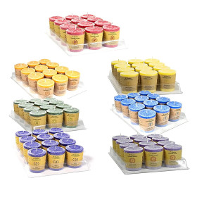 Chakras bougies de stearine assortiment de 7x12 -- 4.5x4 cm