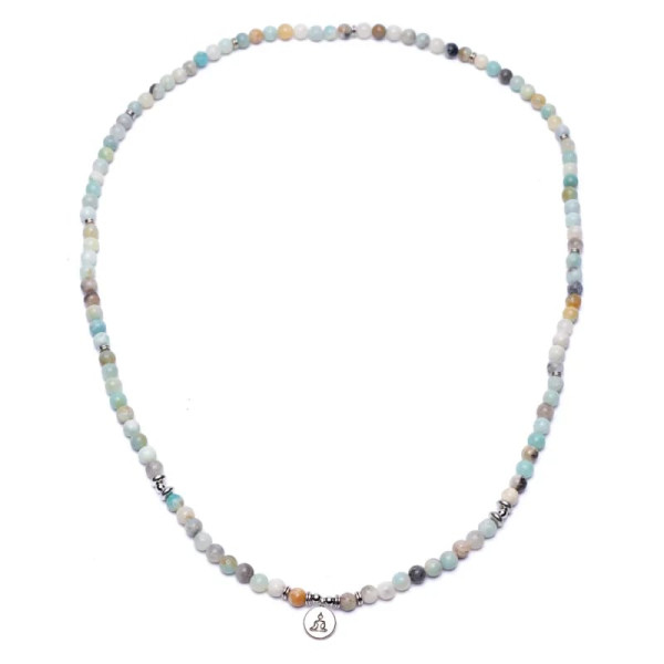 Mala  en Amazonite - élastique - avec Bouddha -- 0.8 cm