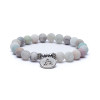 Mala/bracelet en Amazonite élastique avec Bouddha -- 0.8 cm