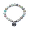 Mala/bracelet en Amazonite élastique avec Bouddha -- 0.8 cm