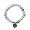 Mala/bracelet en Amazonite élastique avec Lotus -- 0.8 cm