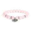 Mala / bracelet quartz rose élastique avec Bouddha -- 0.8cm